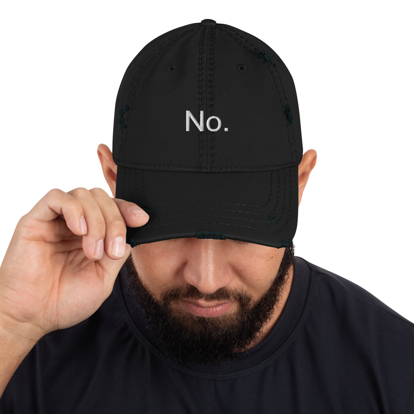 No. Distressed Dad Hat